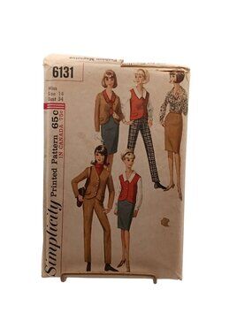Simplicity 6131 Misses Sewing Pattern Blouse Jacket Skirt Pants Size 14 Bust 34